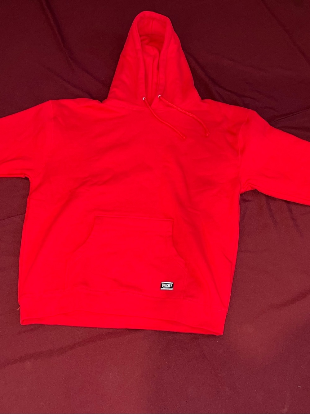 GRIZZLY Red Hooded Pullover Size 2X